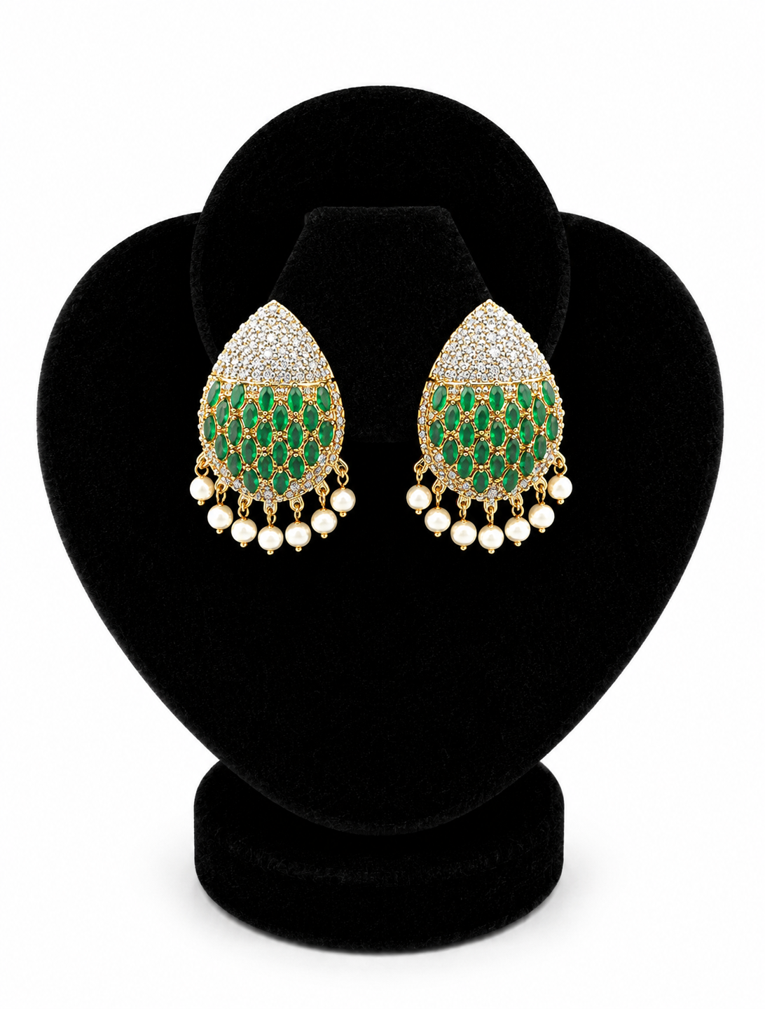 Emerald Kundan Teardrop Jhumki