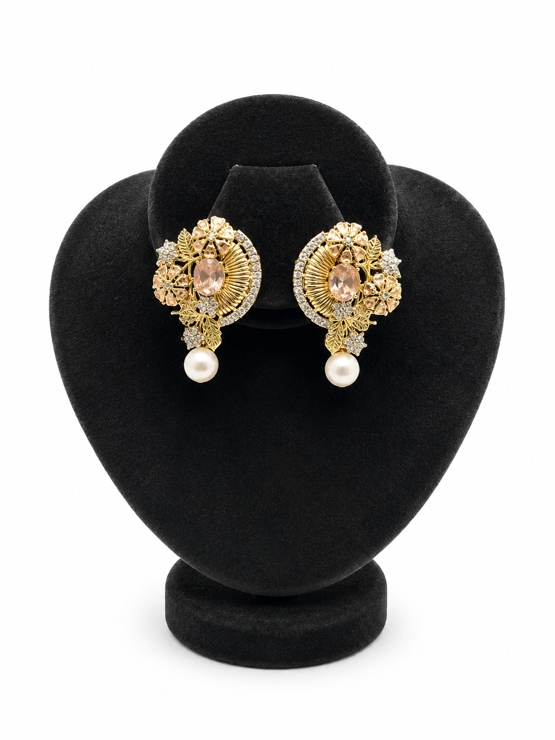 Champagne Blossom Drop Studs