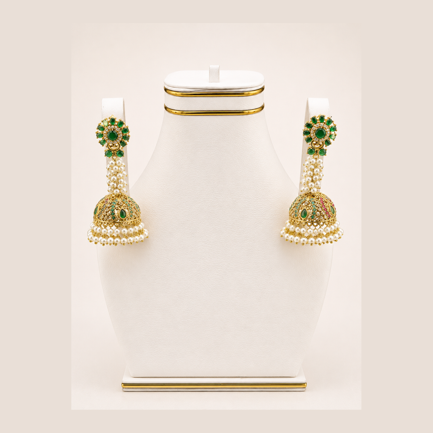 Emerald Jhumka Earrings