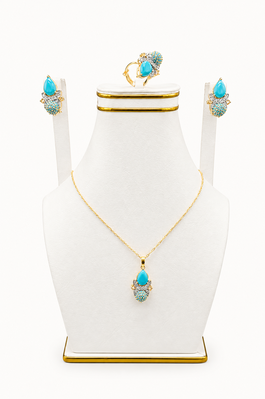 Turquoise Drop Pendant Set