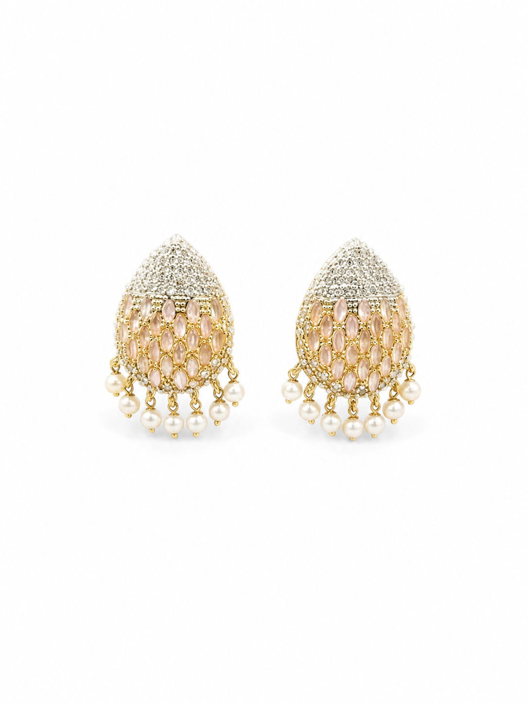 Pavé Dome Drop Earrings