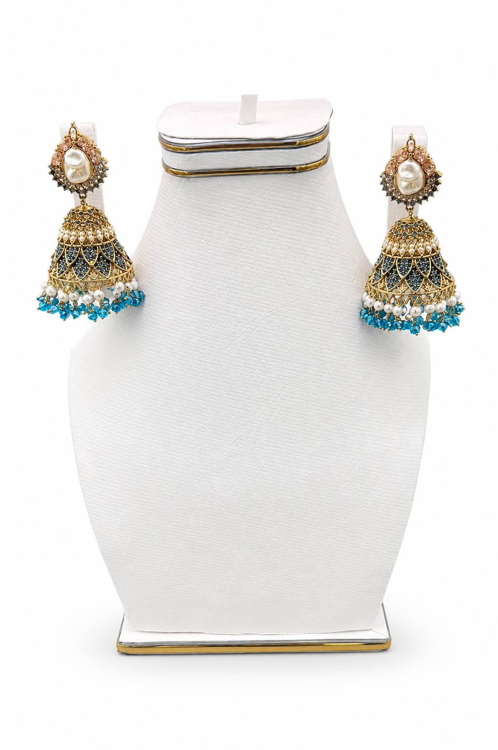 Beaded Fringe Jhumka Earrings