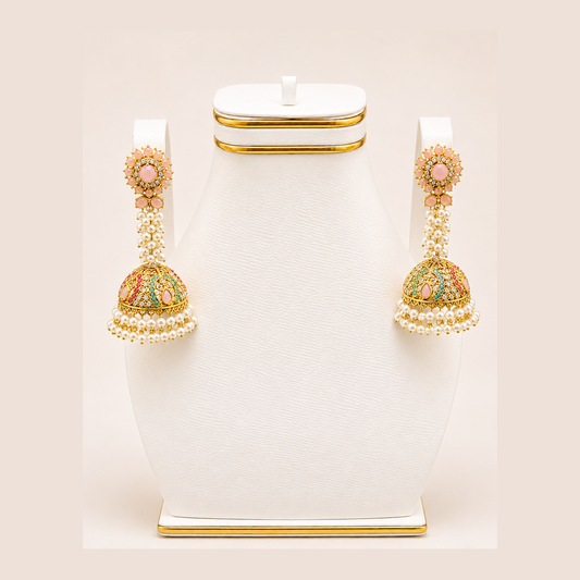 Blush Pink Jhumka Earrings