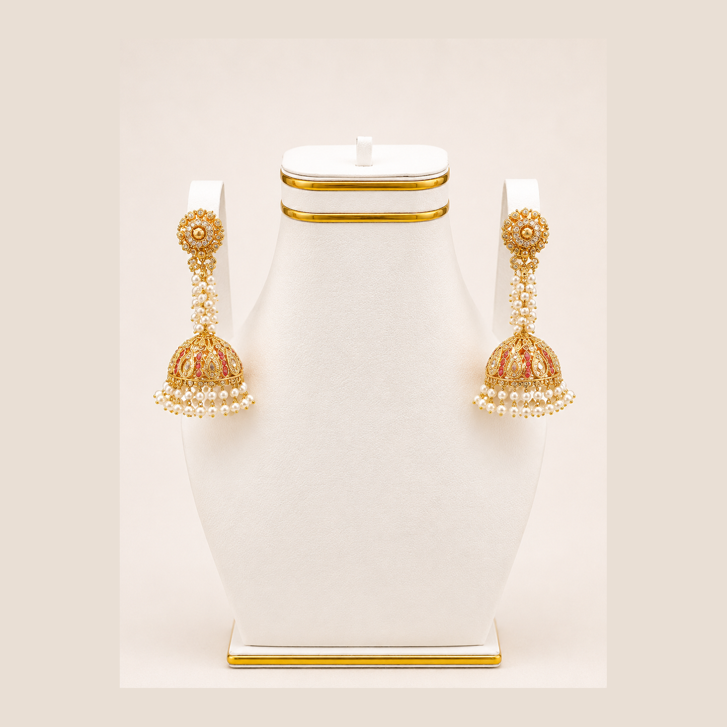 Golden Dome Jhumka Earrings