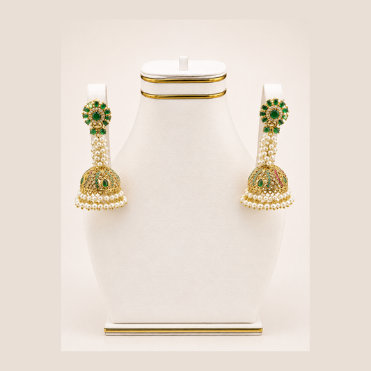 Emerald Jhumka Earrings