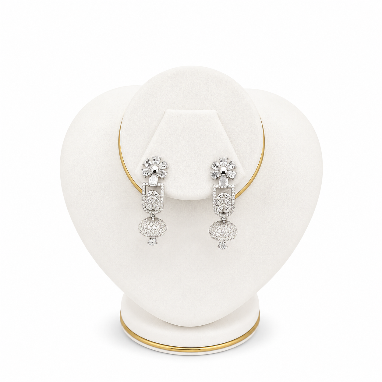 Blush Leaf Jhumka Earrings