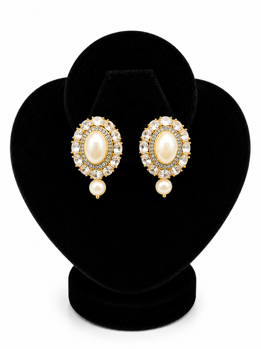 Pearl Halo Stud Earrings