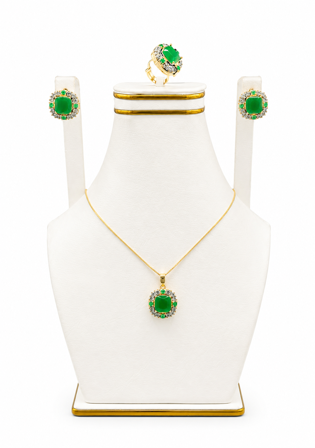 Emerald Radiance Pendant Set
