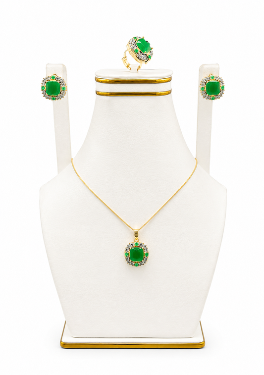 Emerald Radiance Pendant Set