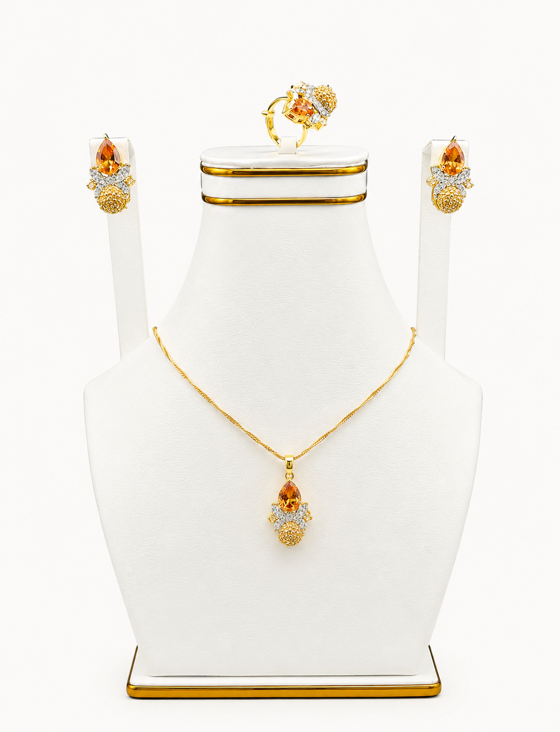 Amber Drop Pendant Set