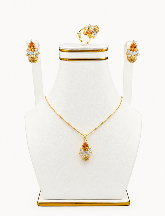 Amber Drop Pendant Set