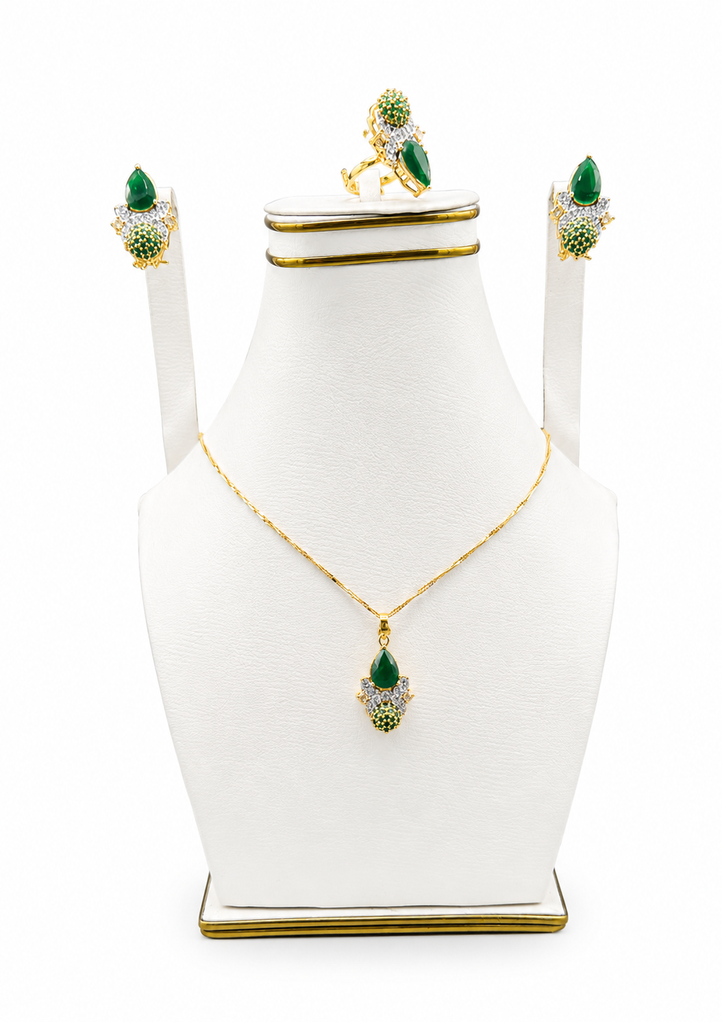 Emerald Drop Pendant Set