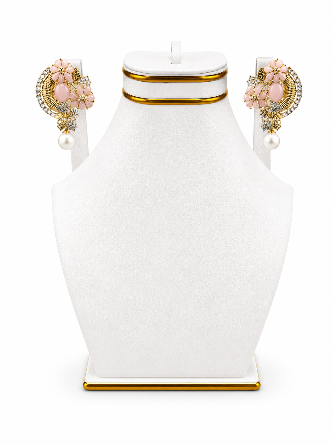 Blush Floral Pearl Drop Earrings