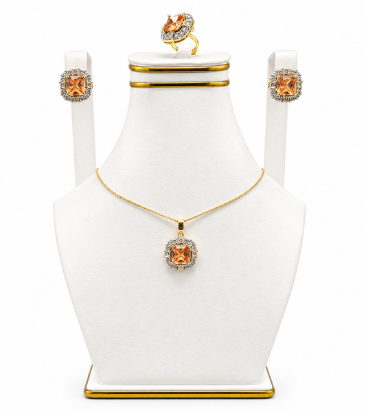 Champagne Halo Pendant Set