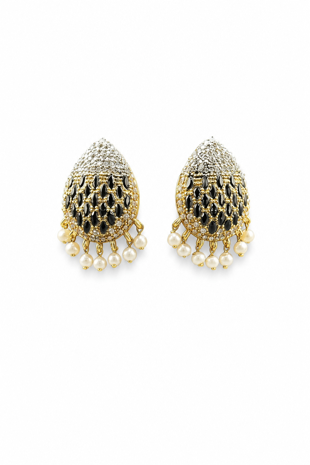 Pavé Dome Drop Earrings