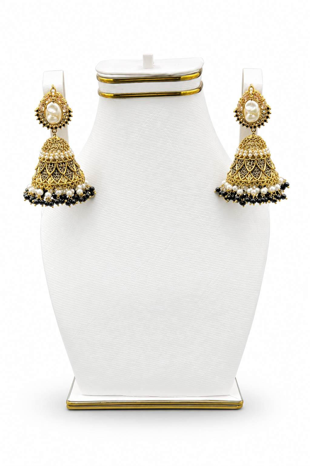 Beaded Fringe Jhumka Earrings