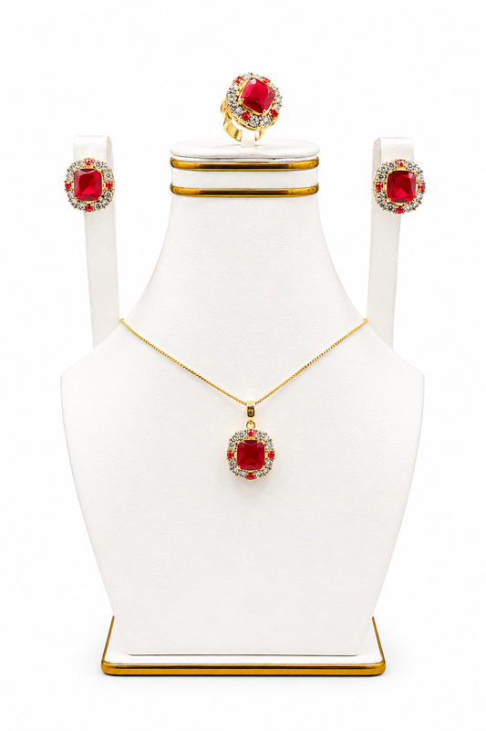 Emerald-Cut Halo Set