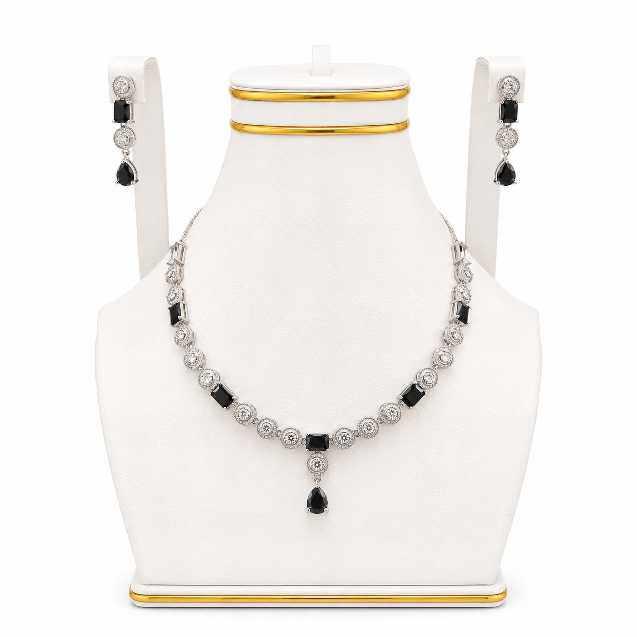Frost Petal Crystal Necklace Set