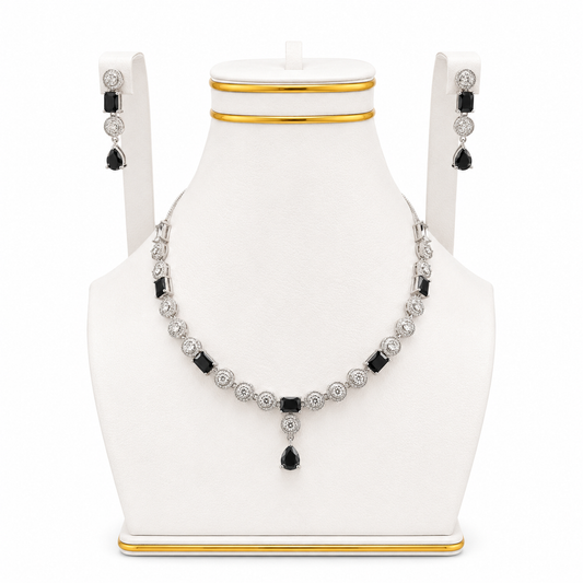 Frost Petal Crystal Necklace Set