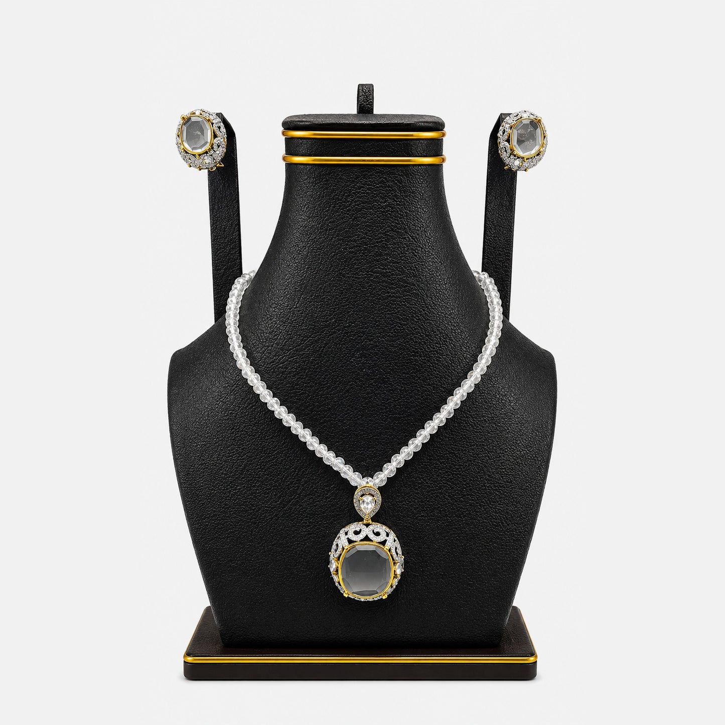 Crystal Halo Pendant Set