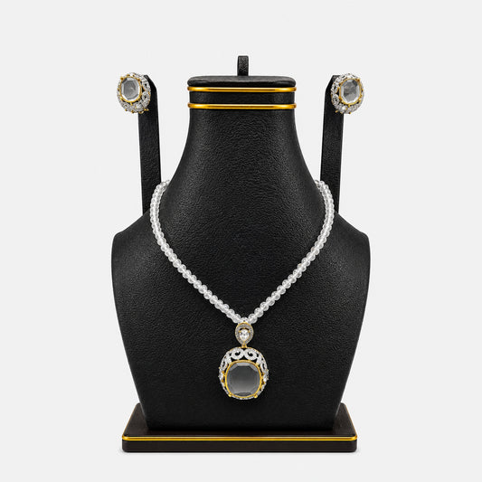 Crystal Halo Pendant Set