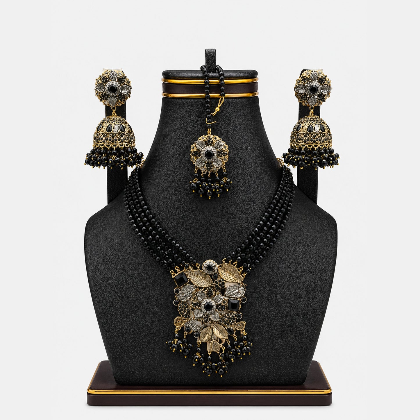 Midnight Onyx Jhumka Set
