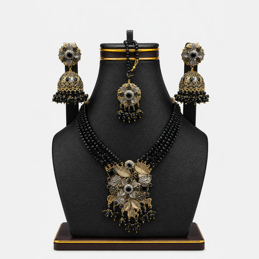 Midnight Onyx Jhumka Set