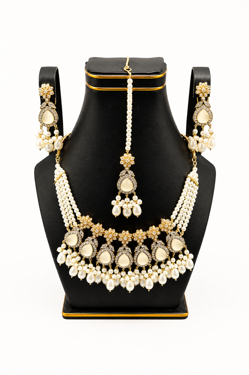 Ivory Pearl Bridal Necklace Set