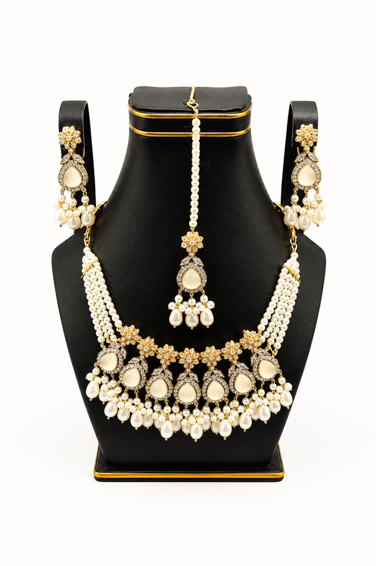 Ivory Pearl Bridal Necklace Set
